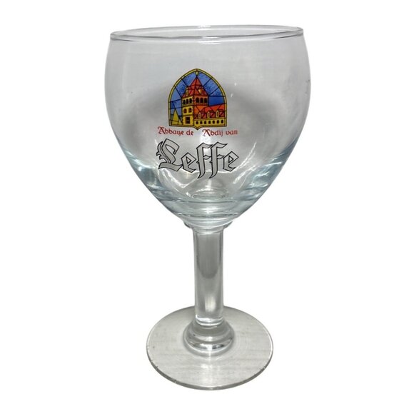 Leffe Branded Beer Goblet Glass With Stained Glass Abbey Design - Picture 1 of 6